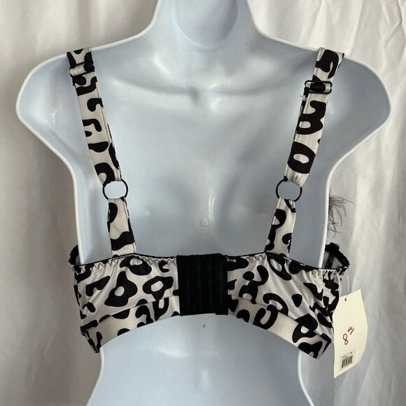 New Fantasy Lingerie Leopard Animal Bralette Bra Top S/M Sexy Mob Wife Gyaru - Picture 3 of 15